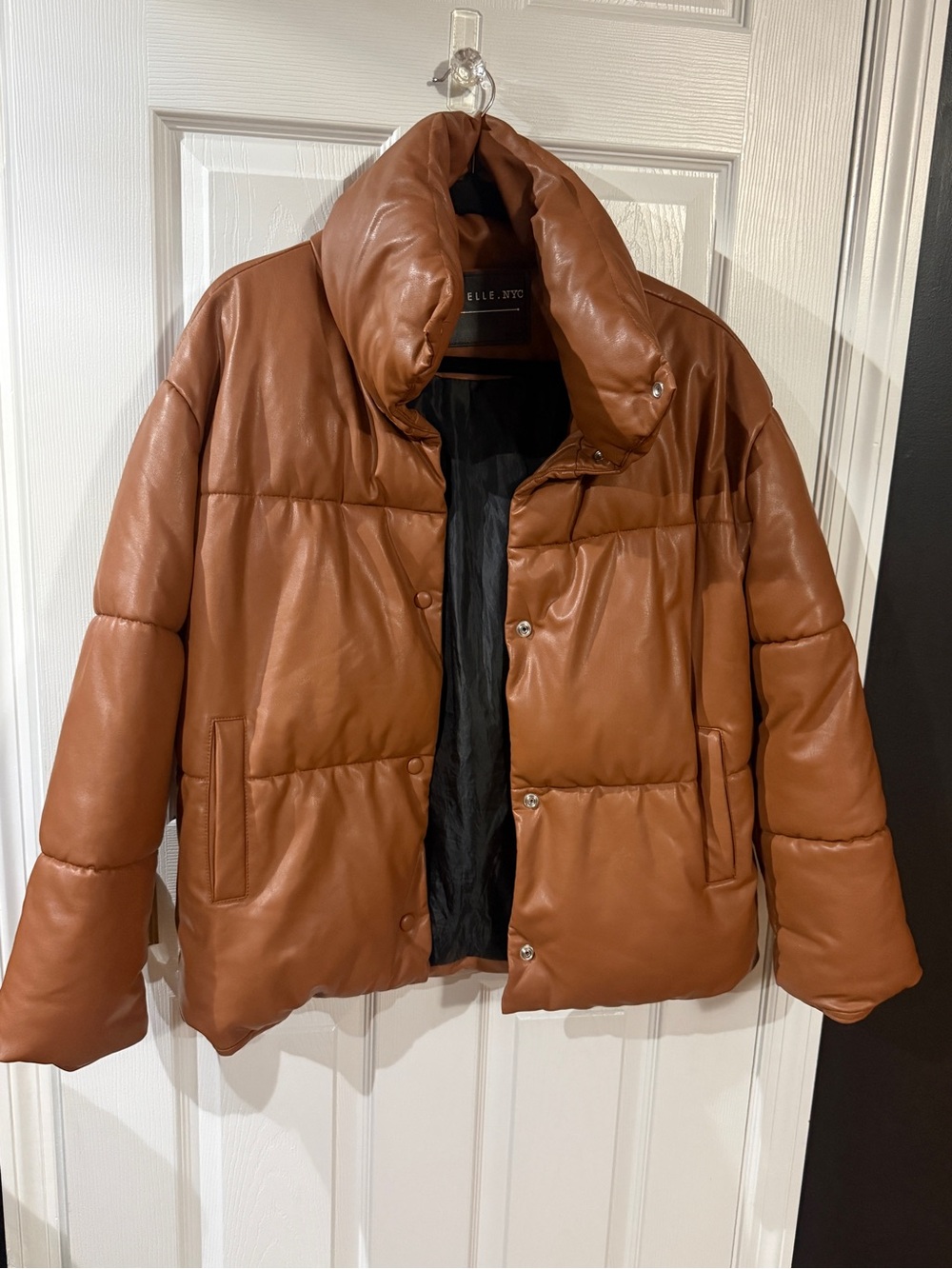 Oversized Faux Leather Bomber